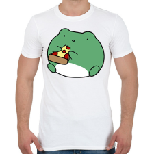 PRINTFASHION Pizzát evő béka - Férfi póló - Fehér férfi póló