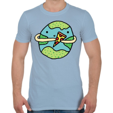 PRINTFASHION Pizzearth! - Férfi póló - Világoskék férfi póló