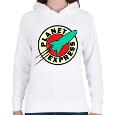 PRINTFASHION Planet express - Női kapucnis pulóver - Fehér női pulóver, kardigán