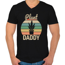 PRINTFASHION Plant Daddy - Férfi V-nyakú póló - Fekete férfi póló