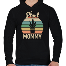 PRINTFASHION Plant Mommy - Férfi kapucnis pulóver - Fekete férfi pulóver, kardigán