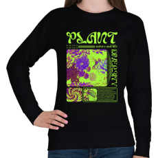 PRINTFASHION Plant - Streetwear - Női pulóver - Fekete