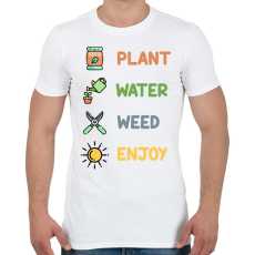 PRINTFASHION Plant, water, weed, enjoy - Férfi póló - Fehér