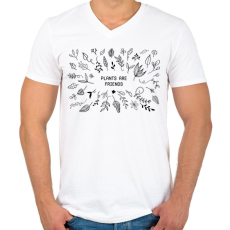 PRINTFASHION Plants are friends - Kertészkedés - Férfi V-nyakú póló - Fehér