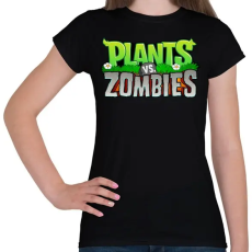 PRINTFASHION Plants vs. Zombies - Női póló - Fekete