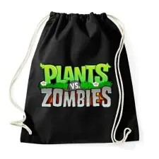 PRINTFASHION Plants vs. Zombies - Sportzsák, Tornazsák - Fekete tornazsák