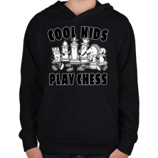PRINTFASHION Play Chess - Sakk - Gyerek kapucnis pulóver - Fekete