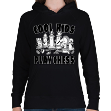 PRINTFASHION Play Chess - Sakk - Női kapucnis pulóver - Fekete női pulóver, kardigán