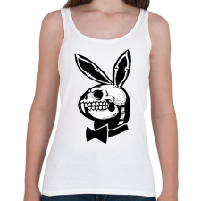 PRINTFASHION Playboy nyuszi csontváz - Női atléta - Fehér női trikó