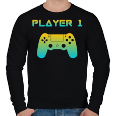 PRINTFASHION PLAYER 1 - Férfi pulóver - Fekete