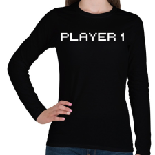 PRINTFASHION PLAYER 1 - Női hosszú ujjú póló - Fekete női póló