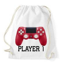 PRINTFASHION Player 1 PS4 páros póló - Sportzsák, Tornazsák - Fehér tornazsák