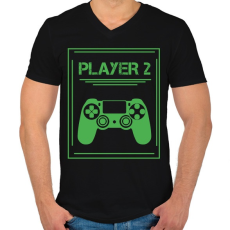 PRINTFASHION PLAYER 2 - Férfi V-nyakú póló - Fekete