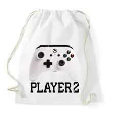PRINTFASHION Player 2 Xbox One  páros póló - Sportzsák, Tornazsák - Fehér tornazsák