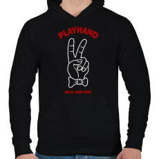PRINTFASHION Playhand - Férfi kapucnis pulóver - Fekete