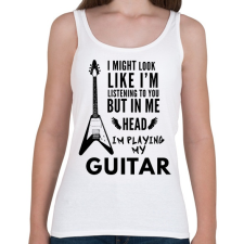 PRINTFASHION PLAYING MY GUITAR - Női atléta - Fehér női trikó
