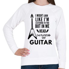 PRINTFASHION PLAYING MY GUITAR - Női pulóver - Fehér