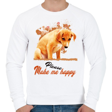 PRINTFASHION please make me happy - Férfi pulóver - Fehér férfi pulóver, kardigán