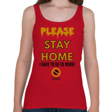 PRINTFASHION PLEASE STAY HOME - Női atléta - Cseresznyepiros női trikó