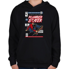 PRINTFASHION Plumber Skater - Gyerek kapucnis pulóver - Fekete gyerek pulóver, kardigán