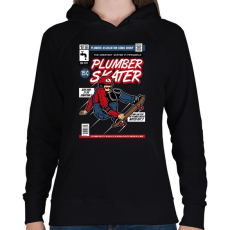 PRINTFASHION Plumber Skater - Női kapucnis pulóver - Fekete