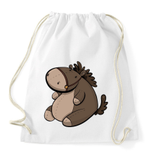 PRINTFASHION Plüss ló - Sportzsák, Tornazsák - Fehér tornazsák