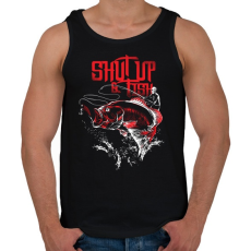 PRINTFASHION Pofa be és pecázz! - Férfi atléta - Fekete