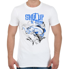 PRINTFASHION Pofa be és pecázz! - Férfi póló - Fehér férfi póló