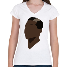 PRINTFASHION Pogba - Női V-nyakú póló - Fehér női póló