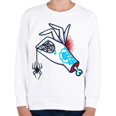 PRINTFASHION Pók-kéz - Gyerek pulóver - Fehér