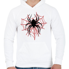 PRINTFASHION Pók szív alakú hálóval - Férfi kapucnis pulóver - Fehér férfi pulóver, kardigán