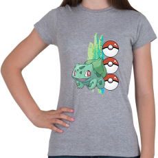 PRINTFASHION pokemon bulbasaur - Női póló - Sport szürke