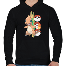 PRINTFASHION pokemon charmander - Férfi kapucnis pulóver - Fekete férfi pulóver, kardigán