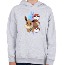 PRINTFASHION pokemon eevee - Gyerek kapucnis pulóver - Sport szürke gyerek pulóver, kardigán