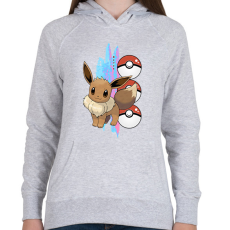 PRINTFASHION pokemon eevee - Női kapucnis pulóver - Sport szürke