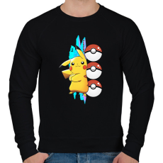 PRINTFASHION pokemon pikachu - Férfi pulóver - Fekete