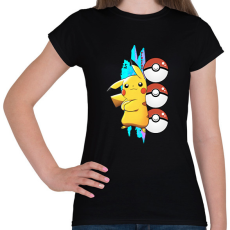 PRINTFASHION pokemon pikachu - Női póló - Fekete