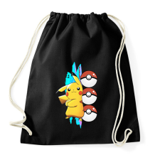 PRINTFASHION pokemon pikachu - Sportzsák, Tornazsák - Fekete tornazsák