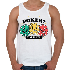PRINTFASHION Póker - All in - Férfi atléta - Fehér
