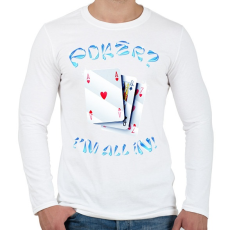 PRINTFASHION Póker - Férfi hosszú ujjú póló - Fehér