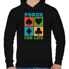 PRINTFASHION Poker - Férfi kapucnis pulóver - Fekete