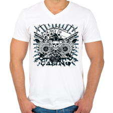 PRINTFASHION Póker  - Férfi V-nyakú póló - Fehér férfi póló