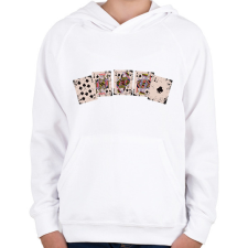 PRINTFASHION Póker - Gyerek kapucnis pulóver - Fehér gyerek pulóver, kardigán