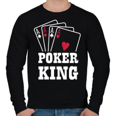 PRINTFASHION Póker king - Férfi pulóver - Fekete