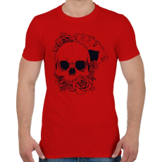 PRINTFASHION Póker koponya - Férfi póló - Piros