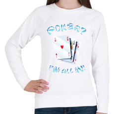 PRINTFASHION Póker - Női pulóver - Fehér