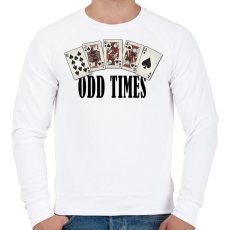 PRINTFASHION Póker Royal flush - odd times - tökéletes pillanatok - Férfi pulóver - Fehér