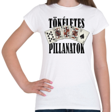 PRINTFASHION Póker Royal flush - tökéletes pillanatok - Női póló - Fehér női póló