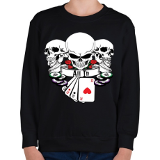 PRINTFASHION Poker Skulls - Gyerek pulóver - Fekete