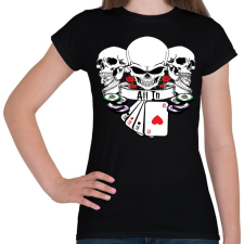 PRINTFASHION Poker Skulls - Női póló - Fekete női póló